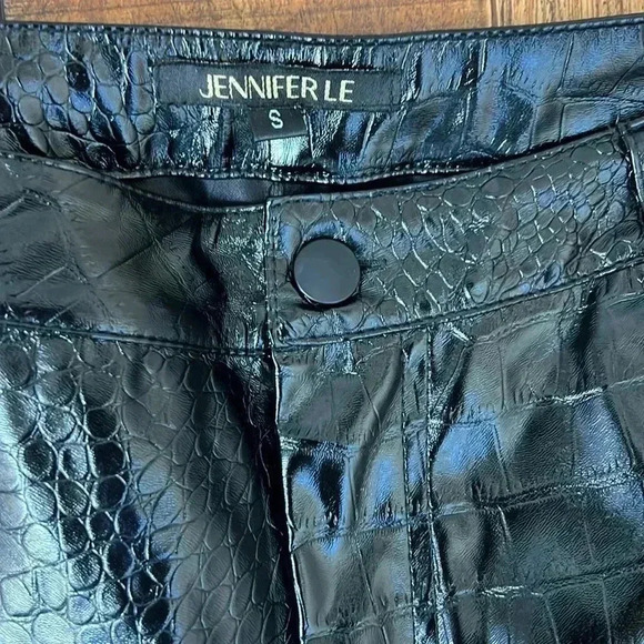 Jennifer Le Black Faux Leather Joggers S - Picture 8 of 11